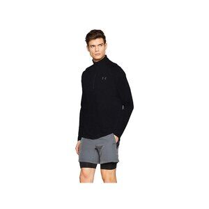 Under Armour Mens Large UA Tech Half-Zip Pullover Black Loose Fit Long Sleeve